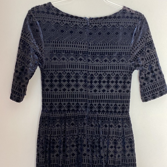 Meadow Rue Anthropologie navy burnout velvet dress size XS NWT - Picture 5 of 7